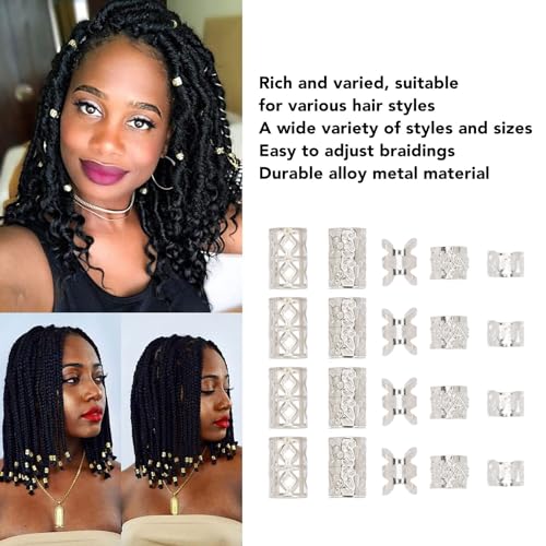 Vikings Hair Jewelry, Norse Runes Braids Tube Beads Dreadlocks, Various Shapes & Sizes, Easy to Use, Lightweight and (Silver) - Image 2