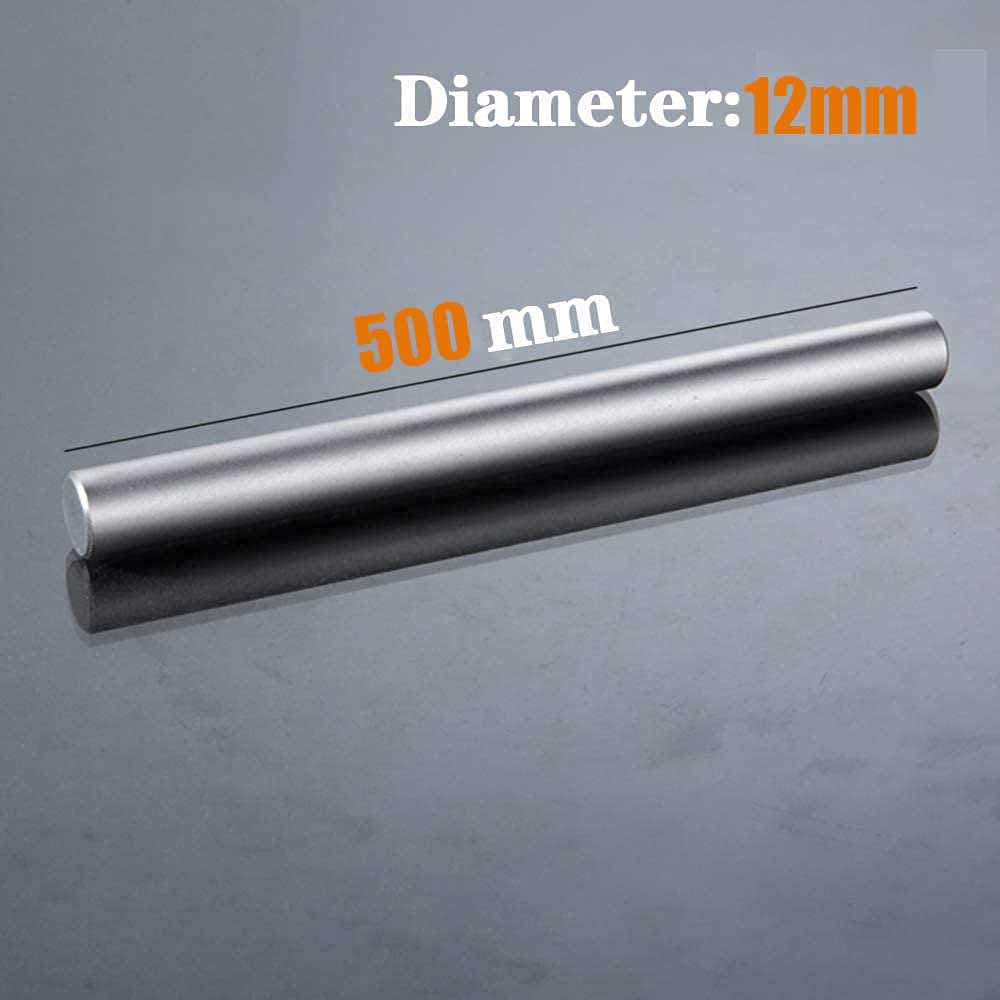 Pręty okrągłe aluminiowe Premium 6061 T6 – 2 szt. 500 mm (19,7 cala) do produkcji na zamówienie i projektów typu „zrób to sam”(Diameter 12mm)