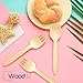Mini wooden spork disposable Perfect for Dessert, Appetizers, Cocktails, Eco-Friendly spork wood for sample & tasting, Biodegradable & compostable | 100% All-Natural - Pack of 100-4” by WoodU