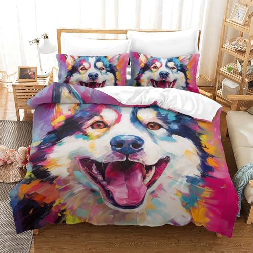 Housse de couette husky 3 pièces 200x200 avec fermeture éclair