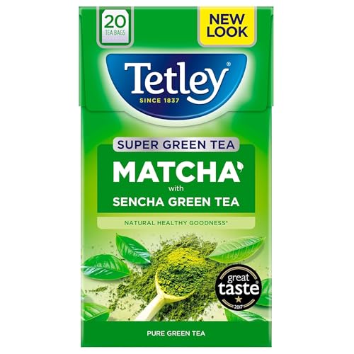 Tetley Super Green Matcha Tea Bags - Premium Sencha Green Tea Inf...