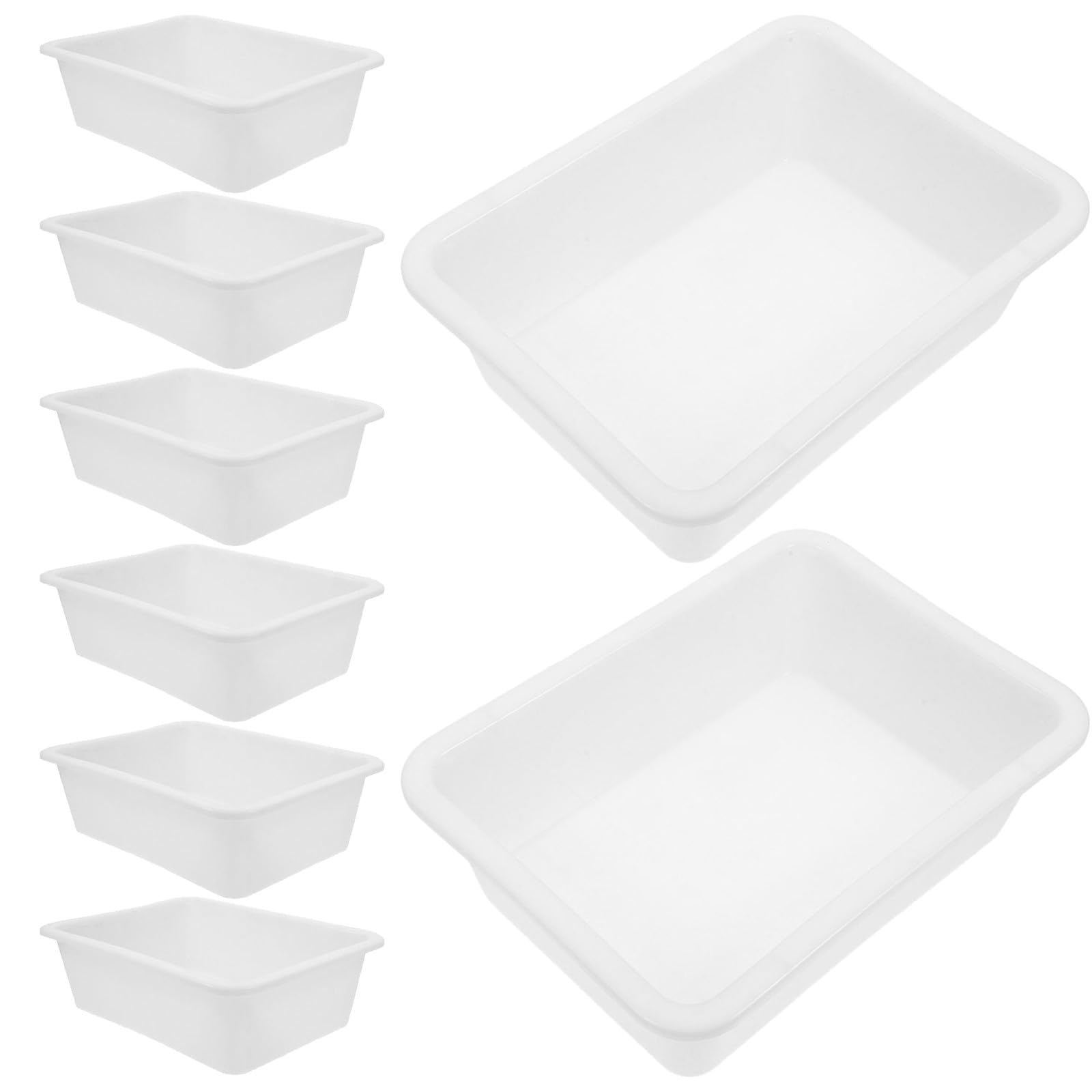 8 Piezas Bandeja de Almacenamiento Apilable de Plástico para Aula