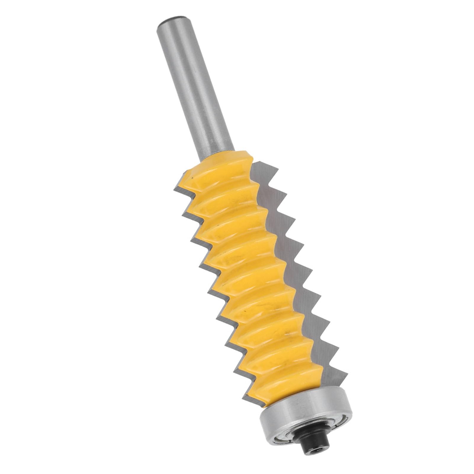 Bordstract 8mm Shank Finger Glue Joint Router Bit, Carbide Woodworking Milling Cutter Router Bit Multi Tooth Cutter for Wave Type Wood Milling(8x55)