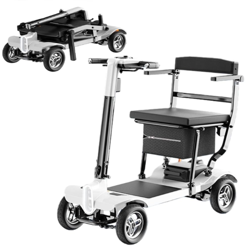BCBKD Scooter per Disabili A 4 Ruote, Scooter Leggero,Lega di Alluminio E Magnesio Aeronautico,Sistema di Frenata Elettromagnetico,Motore Brushless da 205 W,per Anziani E Disabili