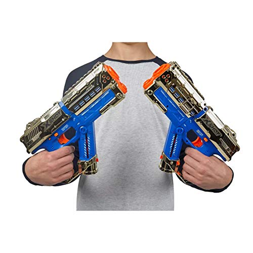Image of X-Shot Golden Chaos Meteor 2-Pack Dart Blaster Set | Dual Foam Dart Guns with Darts Included | Compact High-Speed Blasters for Target Play & Action Games | Outdoor Toy for Kids 12 Years+