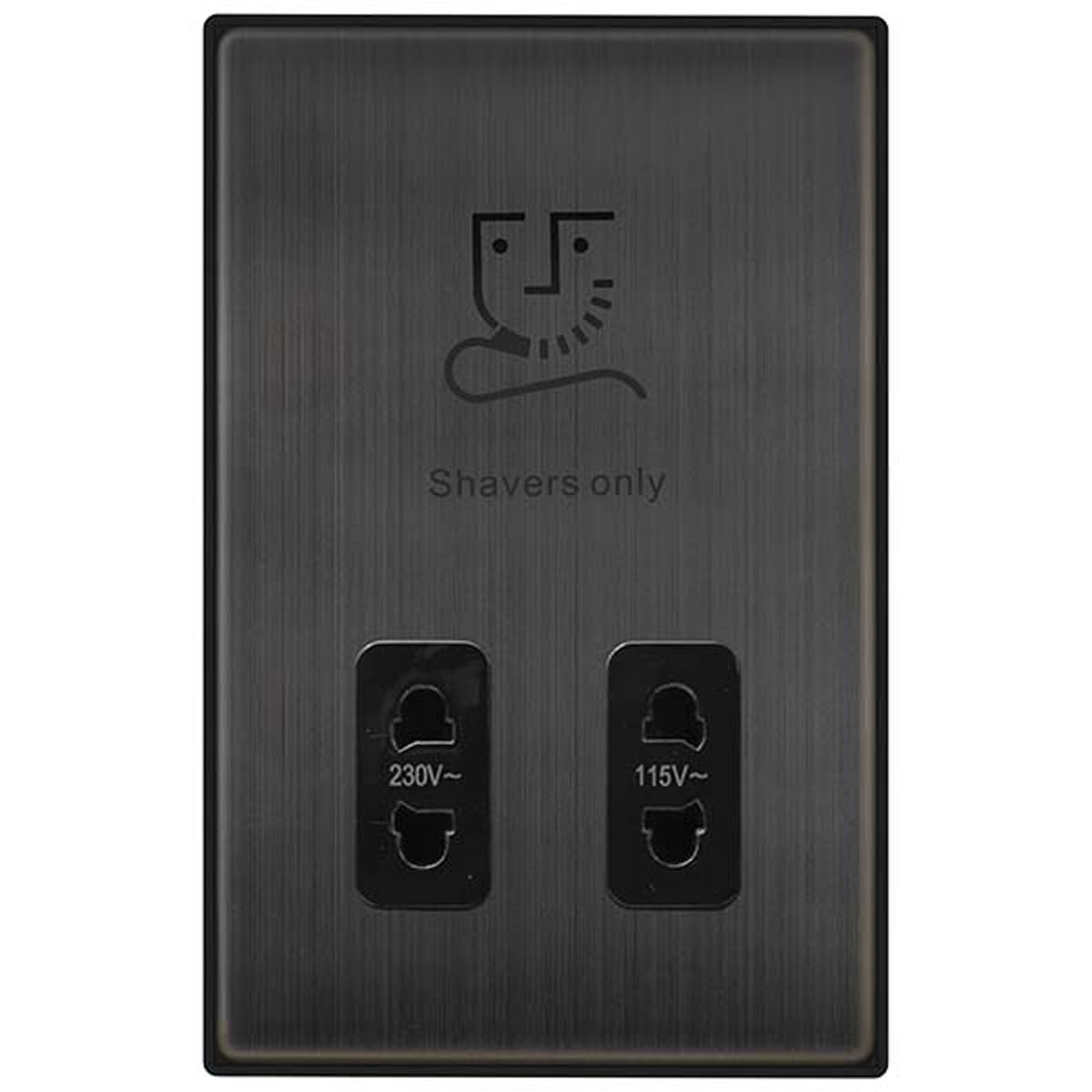 Click Matt Bronze Shaver Socket 115V/230V
