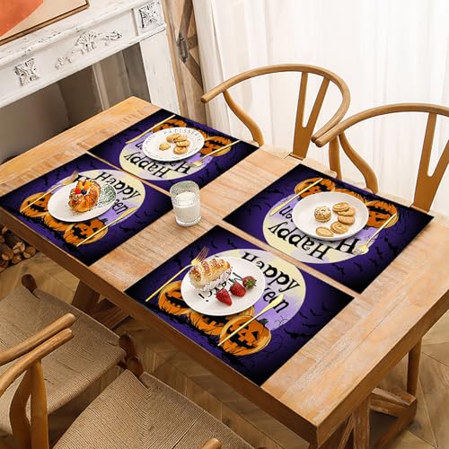 Sets de table Halloween lavables pour protéger la cuisine des taches de fêtes