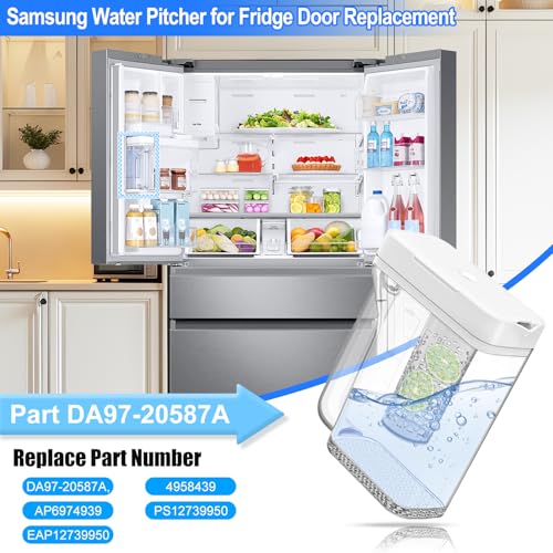 Upgraded DA97-20587A Refrigerator Water Pitcher Compatible with Samsung Water Pitcher for Fridge Door Replacement No Leak Samsung Fridge RF28R6301SG RF28R7351SG RF28R6221SR RF22R7351SG RF22R7351SR by Odree - Used condition - Image 2