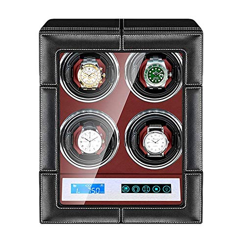Enrouleur de montre silencieuse avec boîte à enrouler automatique en cuir et écran tactile