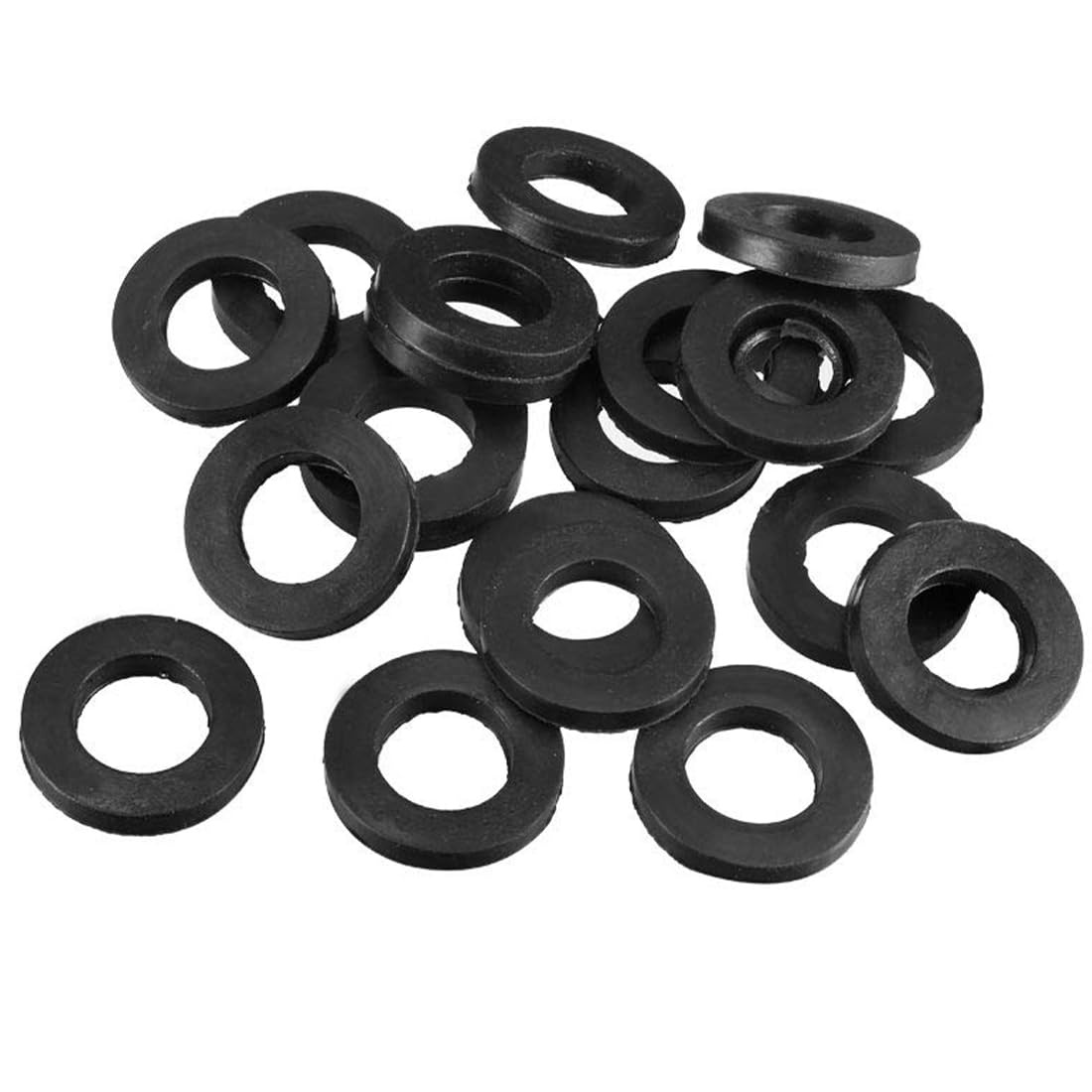 TA-VIGOR 20Pcs Rubber Flat Washers, 20mm OD, 10mm ID, 3mm Thickness, Heavy Duty Black Rubber Grommet Vibration Dampening Sealing Pads for Faucet, Pipe, Water Hose, Bolt Fasteners
