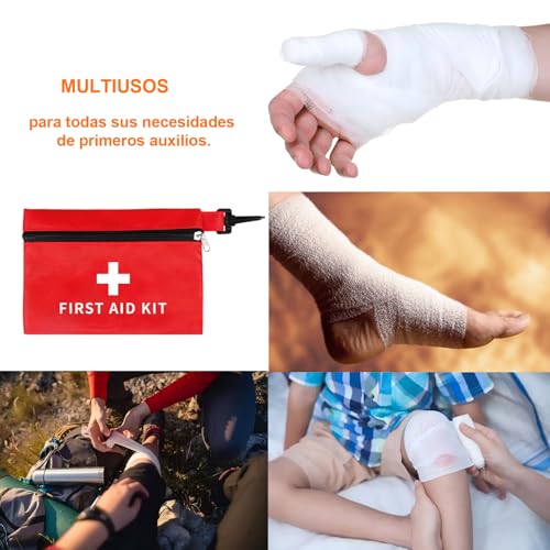 KOKOMALL® Botiquín de Primeros Auxilios 80+ Piezas, Mini Kit Primeros Auxilios para Coche,Moto Viaje, Hogar o Montaña Emergencias y Senderismo - imagen 2