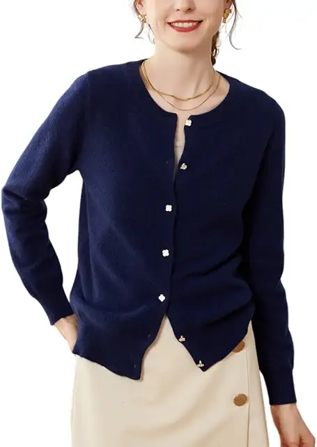 Gilet Cachemire Femme Cardigan Mince Manches Longues - SPR2248