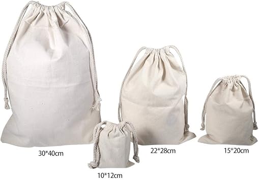 Extra Large Cotton Laundry Bag, Cotton Craft Heavy Duty Bags for Home Storage Beige(1520cm)