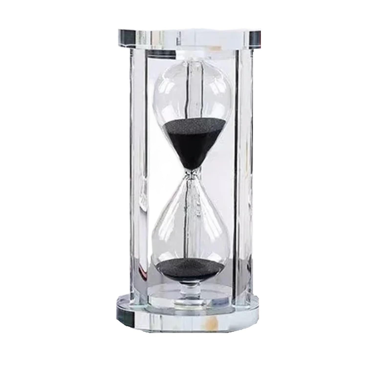 Reloj De Arena Reloj de Arena 15 a 60 Minutos for Cocina, Moderno Reloj Cristal, Temporizador té, decoración del hogar, Regalo(Balck,30min)