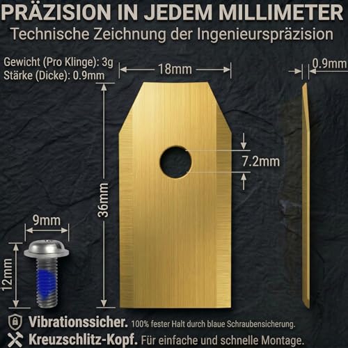 HAUSPROFI 60x Titan Ersatzklingen Ersatzkmesser für ECOVACS GOAT Mähroboter, DIN EN 50636-2-107 geprüft, 60% langlebiger… – Ansicht 4