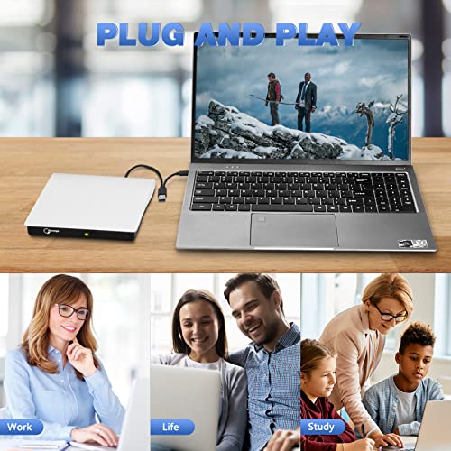 External Dvd Drive Usb 3.0 Type C Usb C Portable Cd/Dvd +/-Rw Disk Drive External Cd Drive Dvd Player For Laptop Cd/Dvd Rom Burner Reader Compatible With Laptop Desktop Pc Windows Linux Os Apple Mac #TOP6
