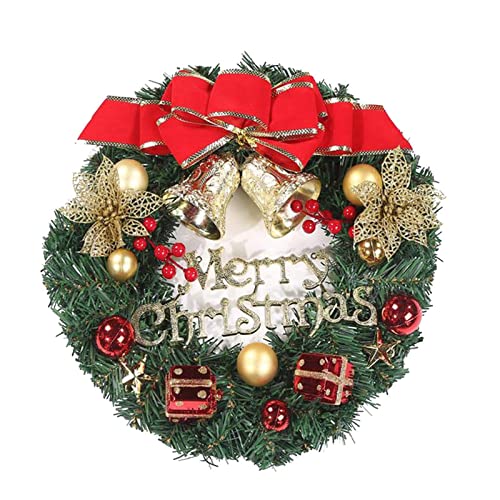 Couronne de Noël 30CM guirlande et ornement arc pour décoration murale