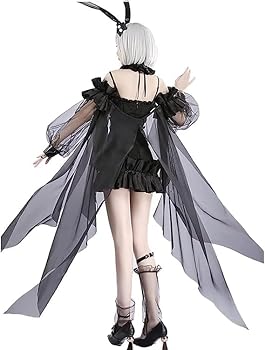 Amazon.co.jp: [66cos] バニーガール 白 黒 バニー うさぎ オリジナル