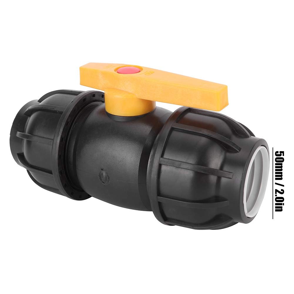 Connettore rapido Valvola a sfera in plastica PE con diametro di 50 mm, raccordo per tubo dell'acqua, raccordo per tubo flessibile della valvola a sfera