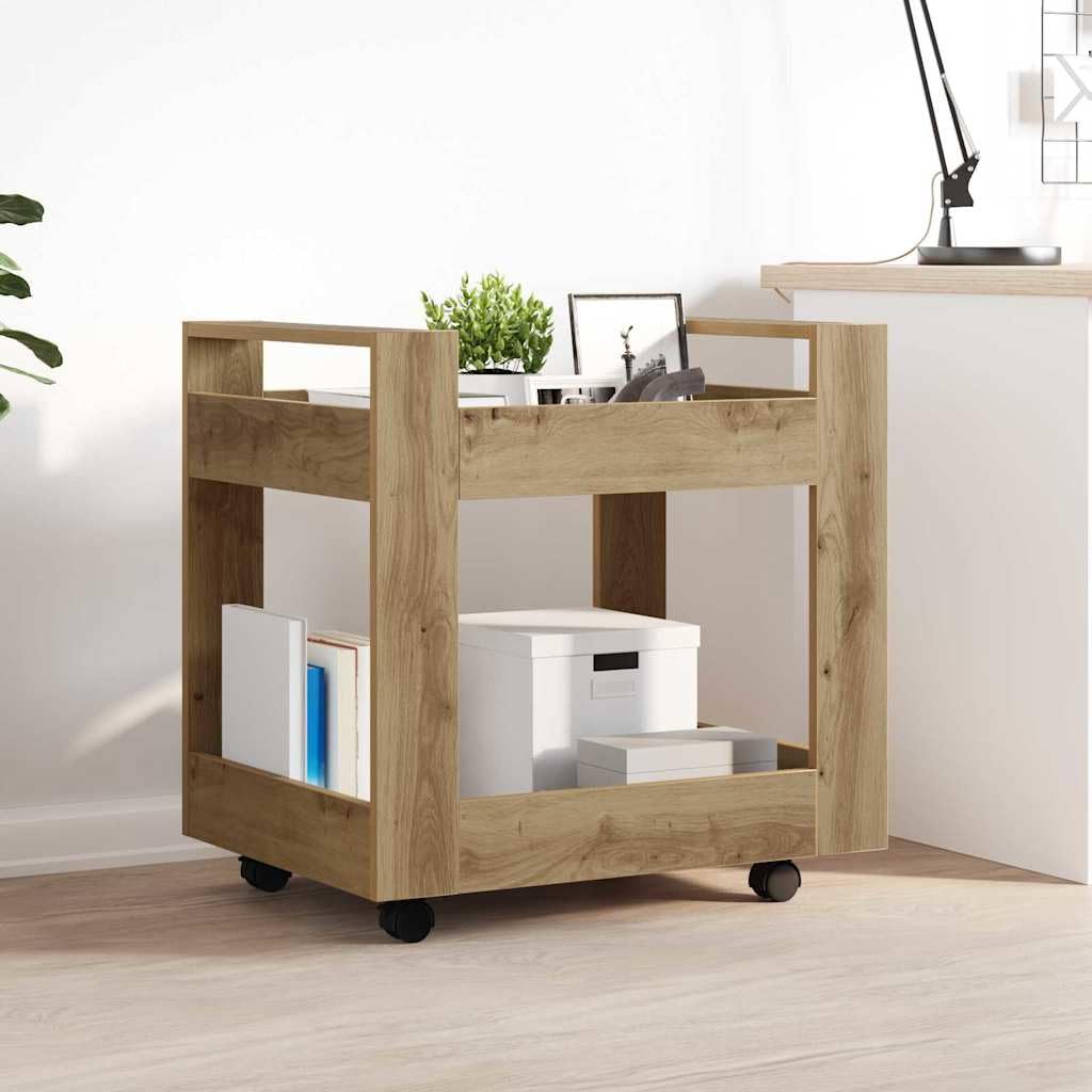 Hothingwell Carrello da ufficio in legno di ingegneria, 60 x 45 x 60 cm