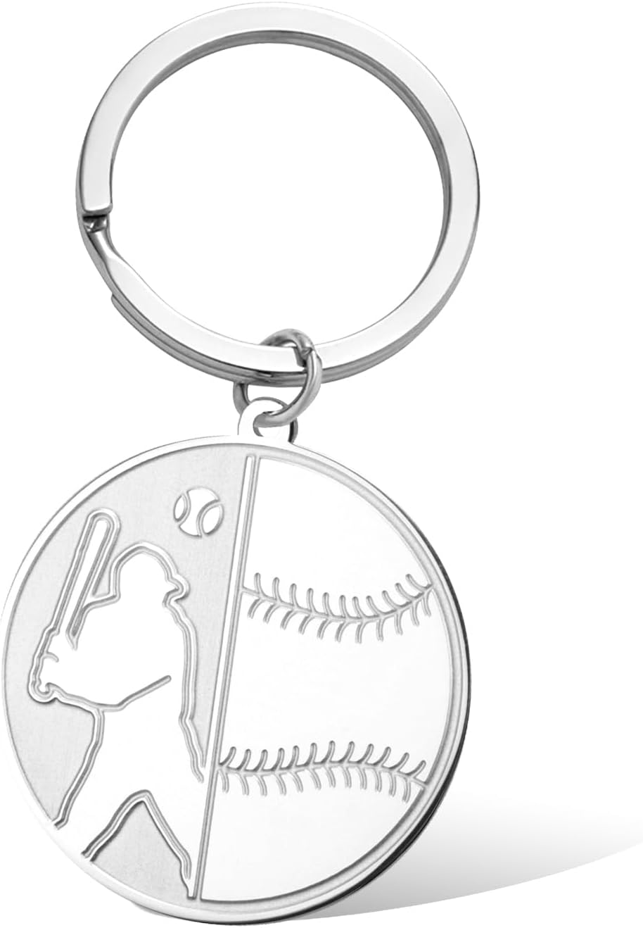 Classic Punk Baseball Key Chain for Men Inspirational Athlete Key Ring Ball Sports Champion Accessories Men's Jewelry
