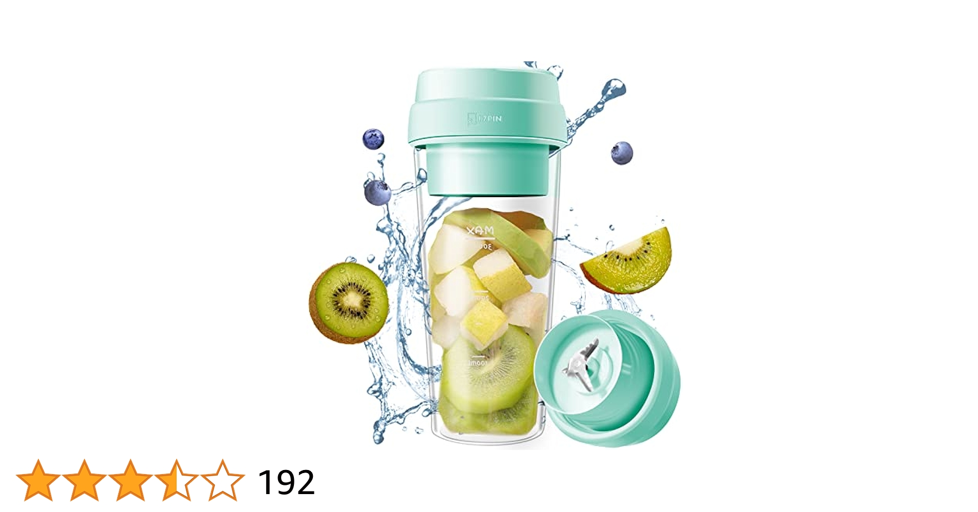 ジューサー ジューサー 蓋付き 磁性防水型充電 400ml 大容量 Amazon | 17PinHutミキサー ジューサー ミルサー 蓋付き 磁性