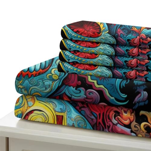 Parure de lit crâne gothique 3D de qualité supérieure avec taies d'oreiller 200x200