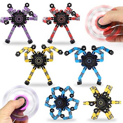 Transformer Chain Robot Fidget Spinner Toy 6 Pack