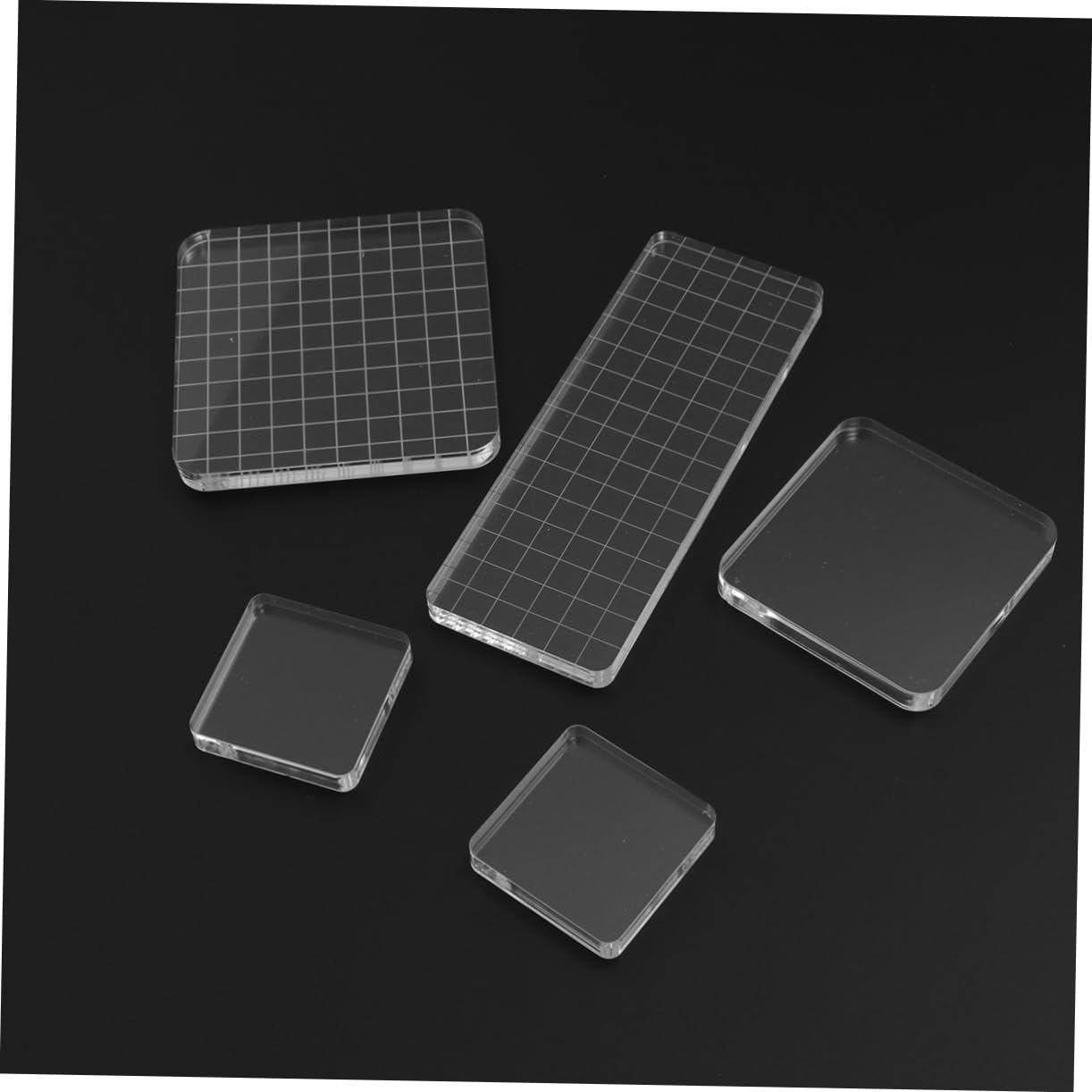 5pcs Acrylic Stamping Blocks Set Essential Stamping Tools Grid Lines for DIY Projects