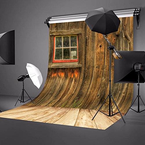 Lylycty 5X7Ft Rustic Barn Door Wall Photography Background Yellow Wooden Floor Photo Backdrop Studio Props Wall Ly002 #TOP1