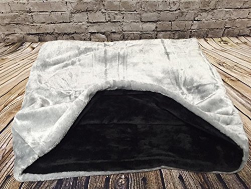 Lola's Pet Snuggle Sack/Sleeping bag/Pet bed for cats or dogs Grey & Black (Medium 75cm wide x 70cm high)