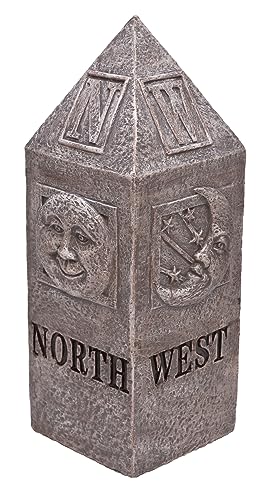 Mark Feldstein Sun & Moon Celestial Compass Garden Pillar, 13 in