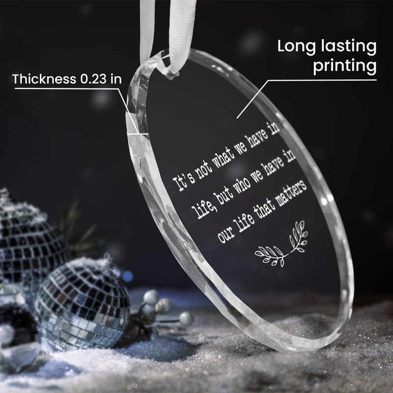 Christmas Ornament Gifts for Women Men - Glass Christmas Ornaments 2025 for Tree Decorations - Family Ornaments for Mom Dad Grandma Grandpa, Gifts for Sister Brother Friend Husband Wife - Image 3