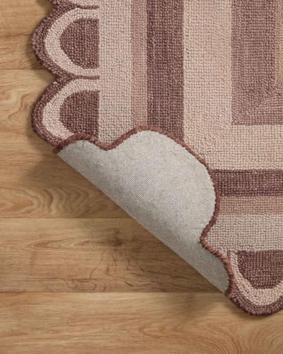 Image of Modern Irregular Shape Pattern Wool Carpet with Loop Texture Yarn Anti Shedding Carpet Size 9x12 Feet B2 Brown Multi Color