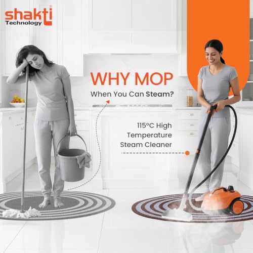 Image of Shakti Technology SC2L Steam Cleaner 2000W - 5 Bar Pressure Steam Vacuum Cleaner - 115C Steam Temperature For Chemical-Free Cleaning - 2L Tank Capacity For Cleaning - 99.9% Destroys Of Viruses