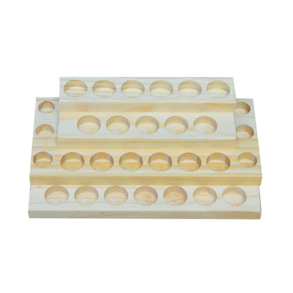 Boîte à huiles essentielles en bois beige à 4 couches et 30 trous pour bureau
