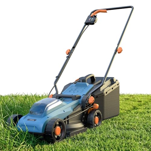 Cordless Electric Lawn Mower 13' Compatible with Makita 18V Battery, 2-in-1 Brushless Push Mower with 4-Position Height Adjustment, Lightweight for Small Yards (Tool Only)