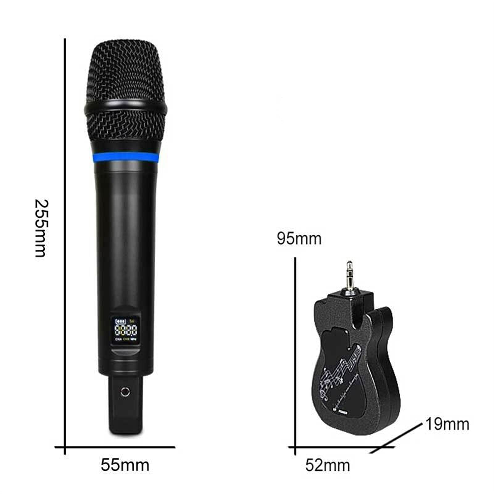 Mikrofon do śpiewania UHF. Mikrofon radiowy z Bluetooth odtwarzaniem muzyki profesjonalnej, dynamicznej, ręcznie ładowanej, litowej, karaoke dla dzieci
