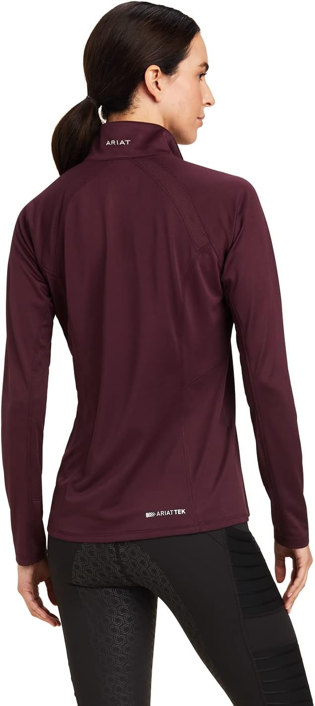 Ariat Female Sunstopper 2.0 1/4 Zip Baselayer Mulberry Large