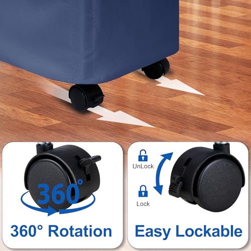 Image of Slim Laundry Hamper with Wheels,20 Gal (75L) Rolling Laundry Basket with lid and wheels Clothes Hamper Foldable Tall Dirty Clothes Basket Sturdy Collapsible Clothes Hamper for Dorm,Laundry Room