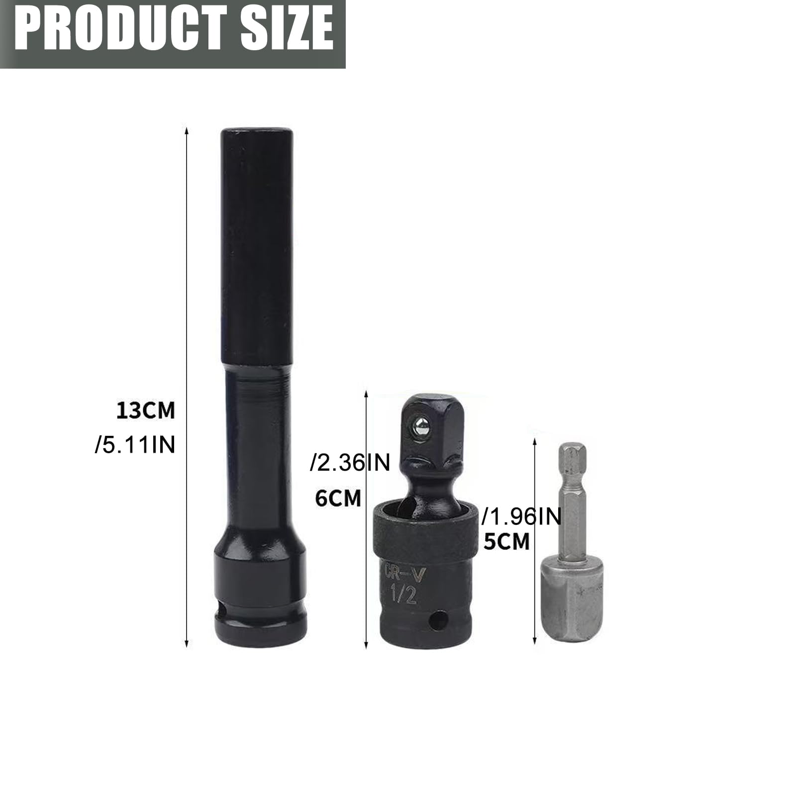 Adaptateur de douille hexagonal, foret renforcé, tourne-écrous 1/2", pour perceuses électriques, tournevis, outil électrique, tourne-écrou, adaptateur de douille