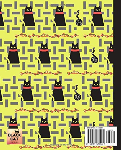 Composition Notebook | College Ruled | 110 Sheets for Back to School, Office or Home: Black Cat Design (Yellow) | Home School Supplies for Students K-12 and College image 3