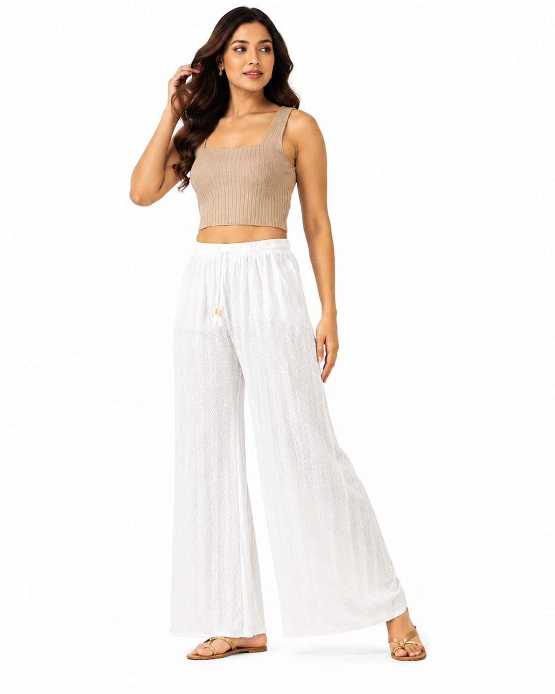 khajuri Palazzo for Women Free Size Comfortable Ladies Girls Summer wear Breathable Fabric Travel wear Summer Girls Palazzo-picture-22