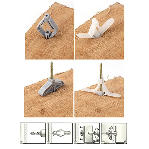 Image of 50 Set Aircraft Expansion Anchor Bolts Tube& Countersunk Screws, Plasterboard Fixings, Frame Fixings Wall Connector for Wall Curtain Gypsum Board Fixings(50 + 50 Screws)