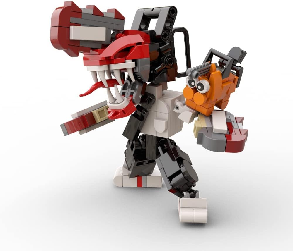 Chainsaw Man Building Block Kit, Action Figurines Decoration Chainsaw Man Model, Popular Anime Character Models Toys for Boys Girls Christmas Thanksgiving (I. 8.9" Building Block 239PCS)