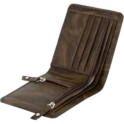 Double Zipper PU Leather Wallet for Men