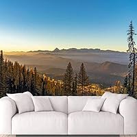 Wall Mural Sunset Sunrise Background Nature Scenery Removable Self-Adhesive Wallpaper Wall Decoration for Bedroom Living Room - 66x96 inches