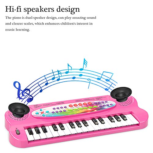 aPerfectLife 32 Keys Piano Keyboard for Kids Multifunction Portable Piano Electronic Keyboard Music Instrument for Kids Early Learning Educational Toys for 3 Year Old Girls (Pink)