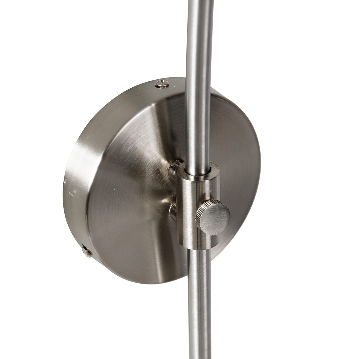 Qazqa - Modern Retro Wandbogenlampe aus Stahl I Silber I nickel matt mit weißem Schirm verstellbar I Wohnzimmer I Schlafzimmer - Stahl Länglich - LED geeignet E27