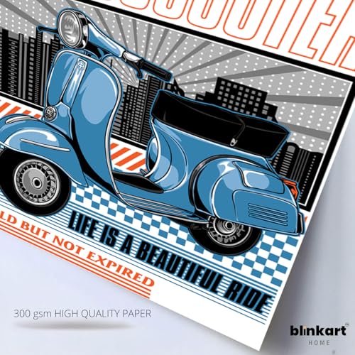 Image of BLINKART Vespa SprintCar Posters Sticker Gift Items for Boys Room Wall Decor || Comes with Double-Sided Tape|| Decoration Bedroom Living Room Office Studio Decor | 12x18 In (A3) - CAR-314
